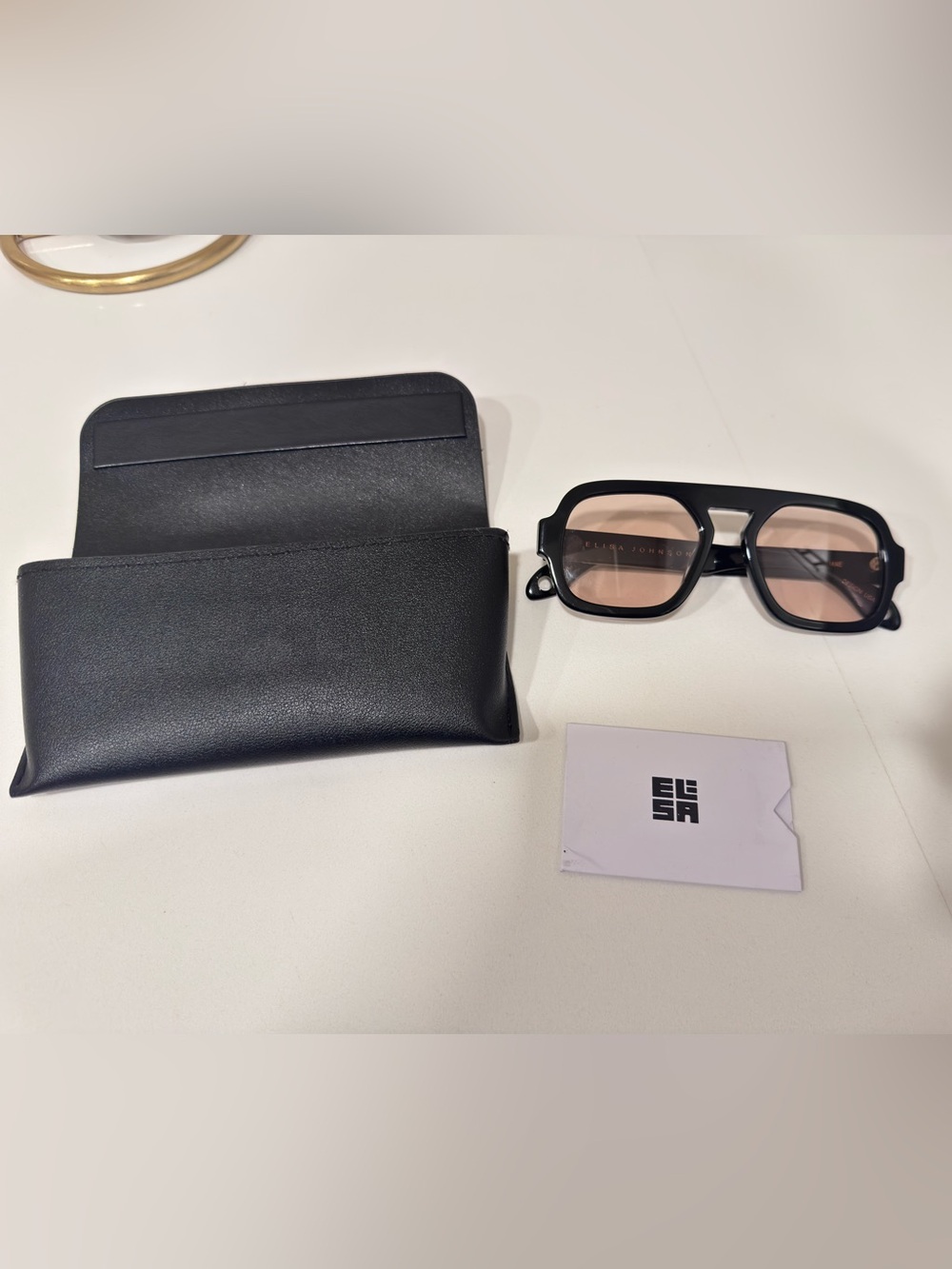 Elisa Johnson Jane Gloss Black Sunglasses